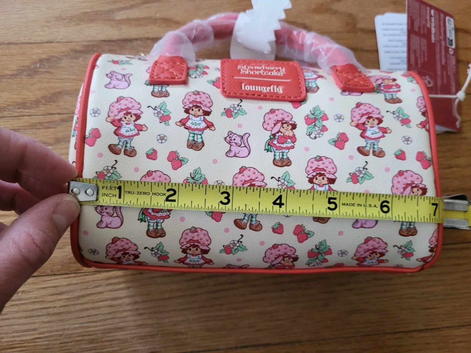 Loungefly Strawberry Shortcake & Custard the Cat Barrel Crossbody Purse Bag