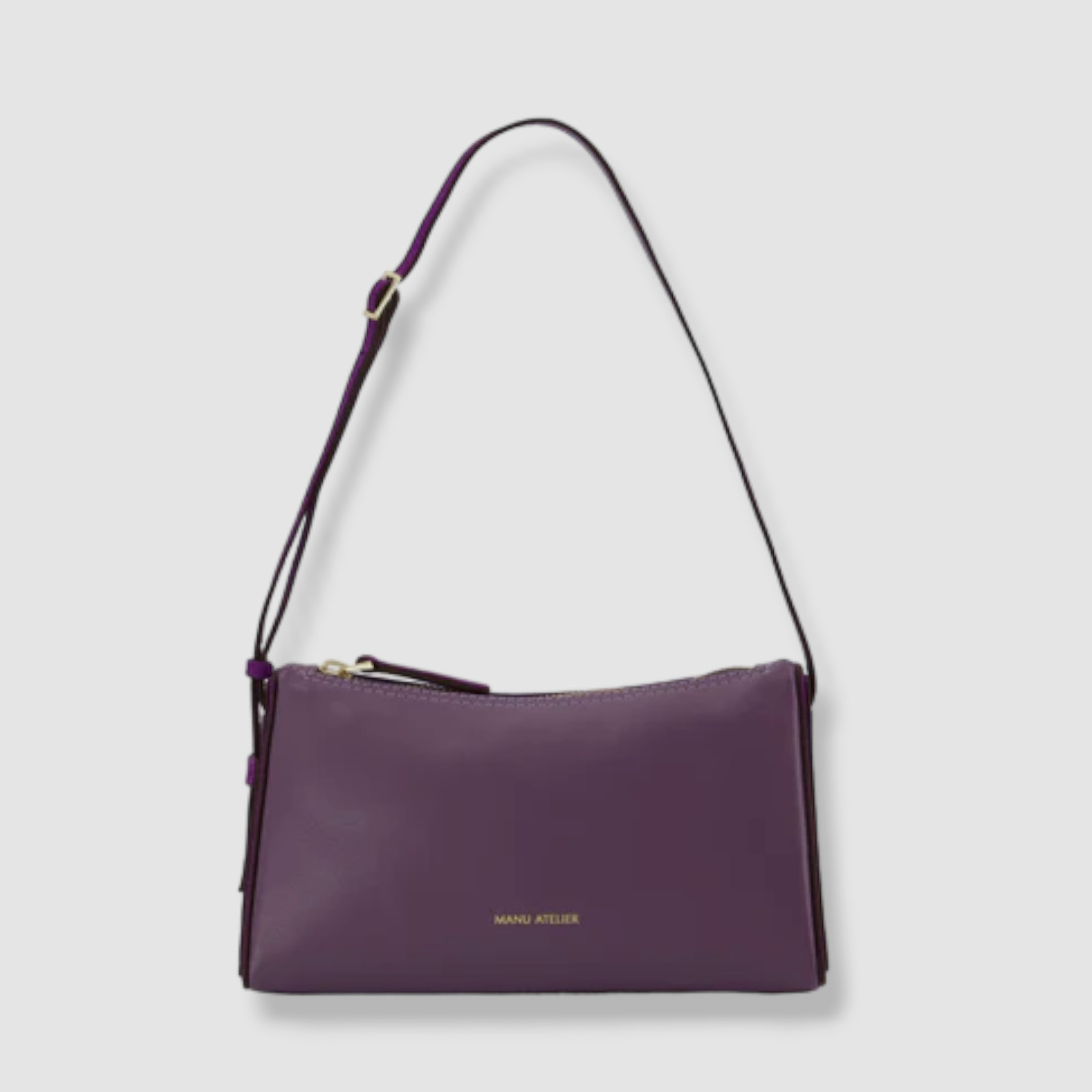 $435 Manu Atelier Women’s Purple Calf Leather Prism Shoulder Bag