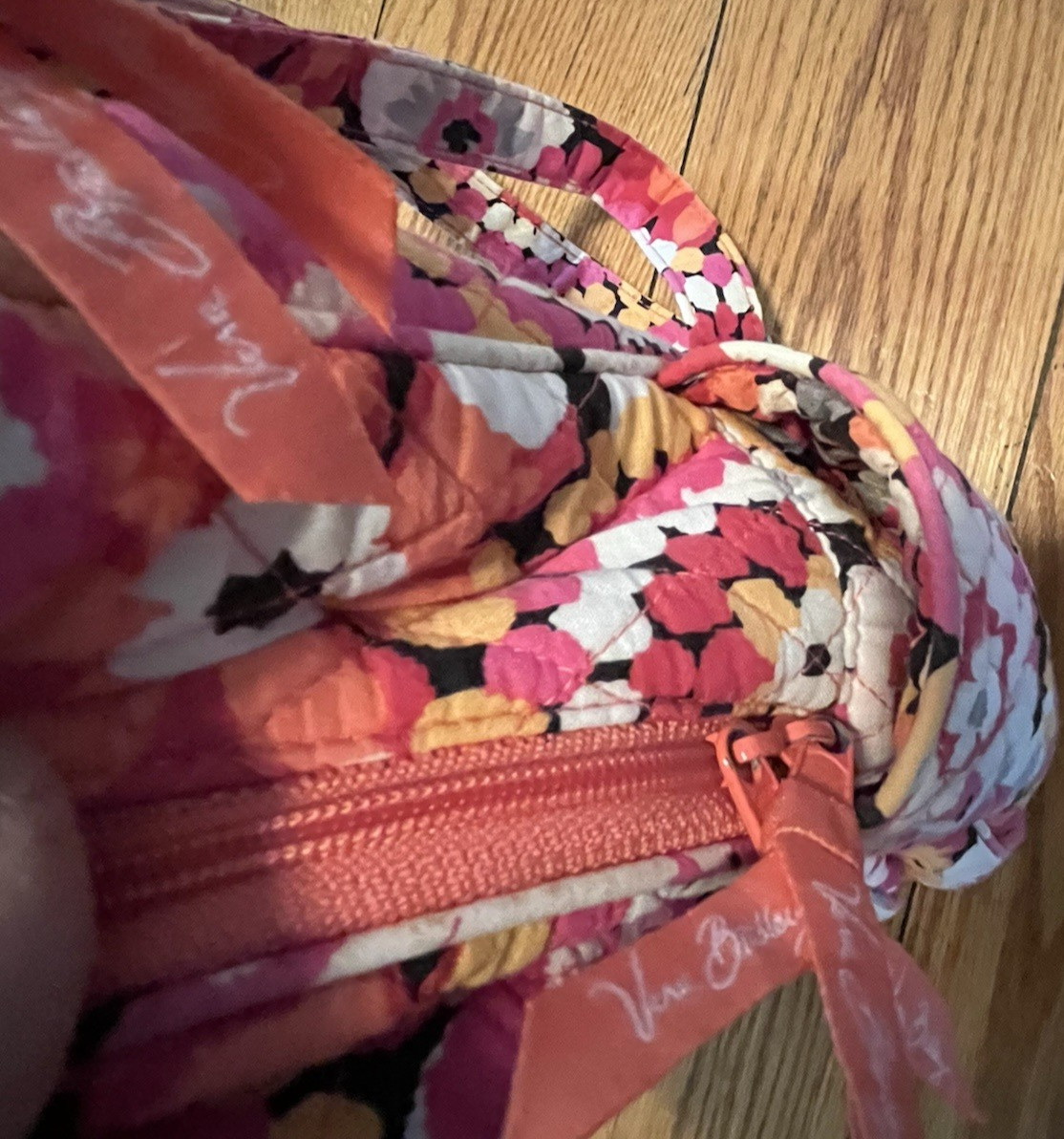 Vera Bradley Backpack Pink, Orange, Yellow, Blue Gray Flowers Lots of Pockets