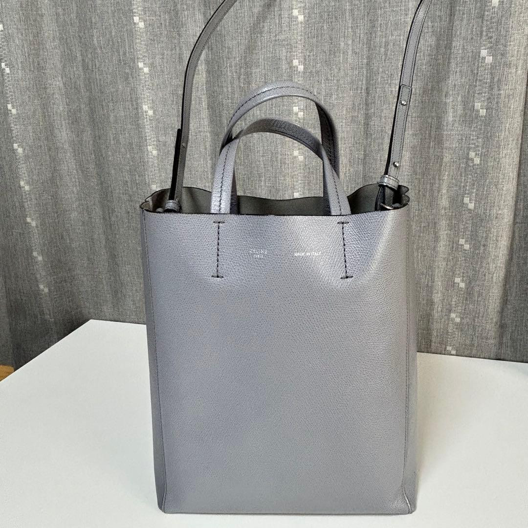 Celine vertical cabas small blue gray leather Phoebe period Used Item From Japan