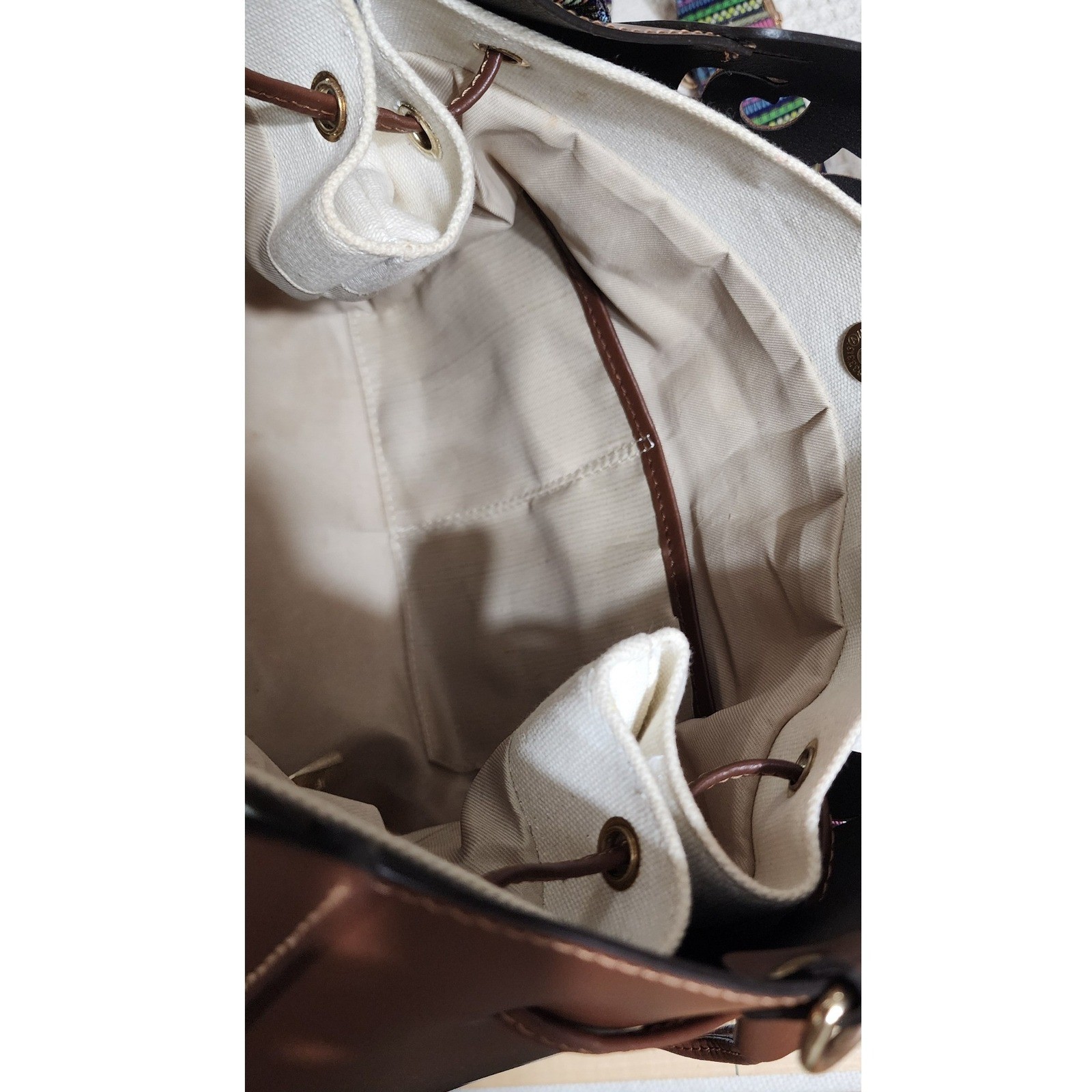 A. Bellucci Italy Brown Leather Laser Cut Tote Bag Guitar Strap Tassel Handbag