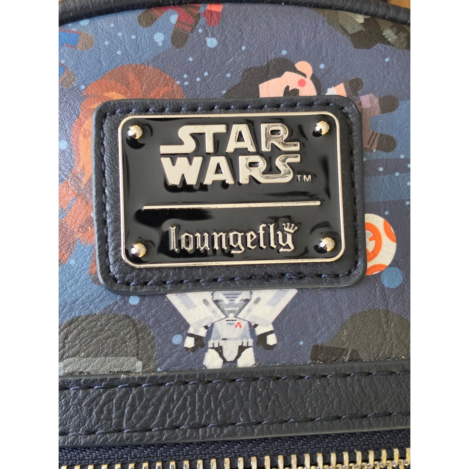 Loungefly Star Wars Disney Parks Chibi Character Print Mini Backpack Navy Blue