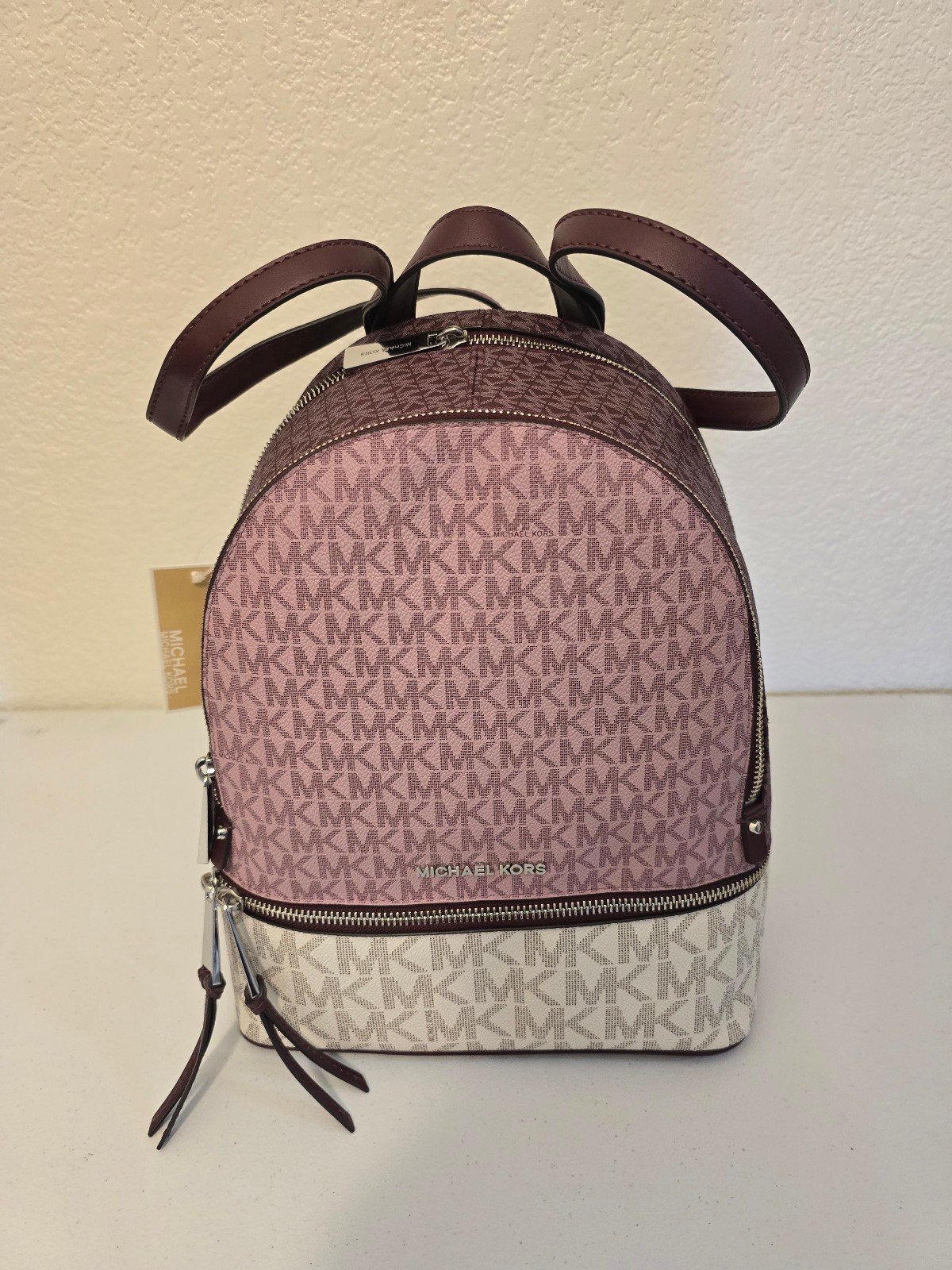 Michael Kors Rhea Zip Medium Backpack Royal Pink MLT 30S0SEZB2V