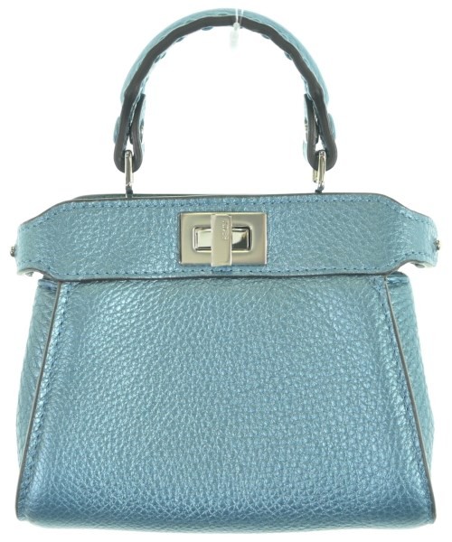 FENDI Peekaboo Handbags Calf Leather Blue Nano 7AS294 2200616476277