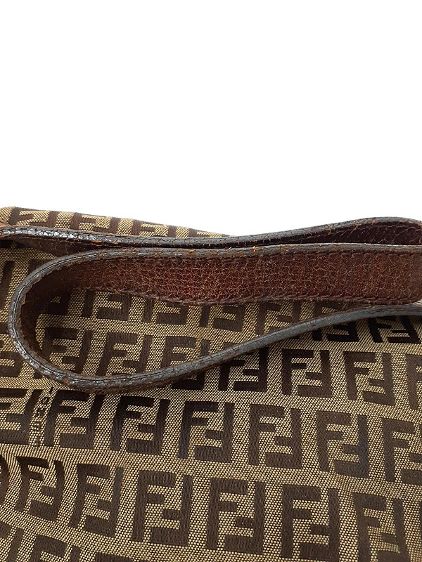 Fendi Mamma Bucket Zucca 8BR001 Nylon Brown Shoulder Bag Women’s #TB3448