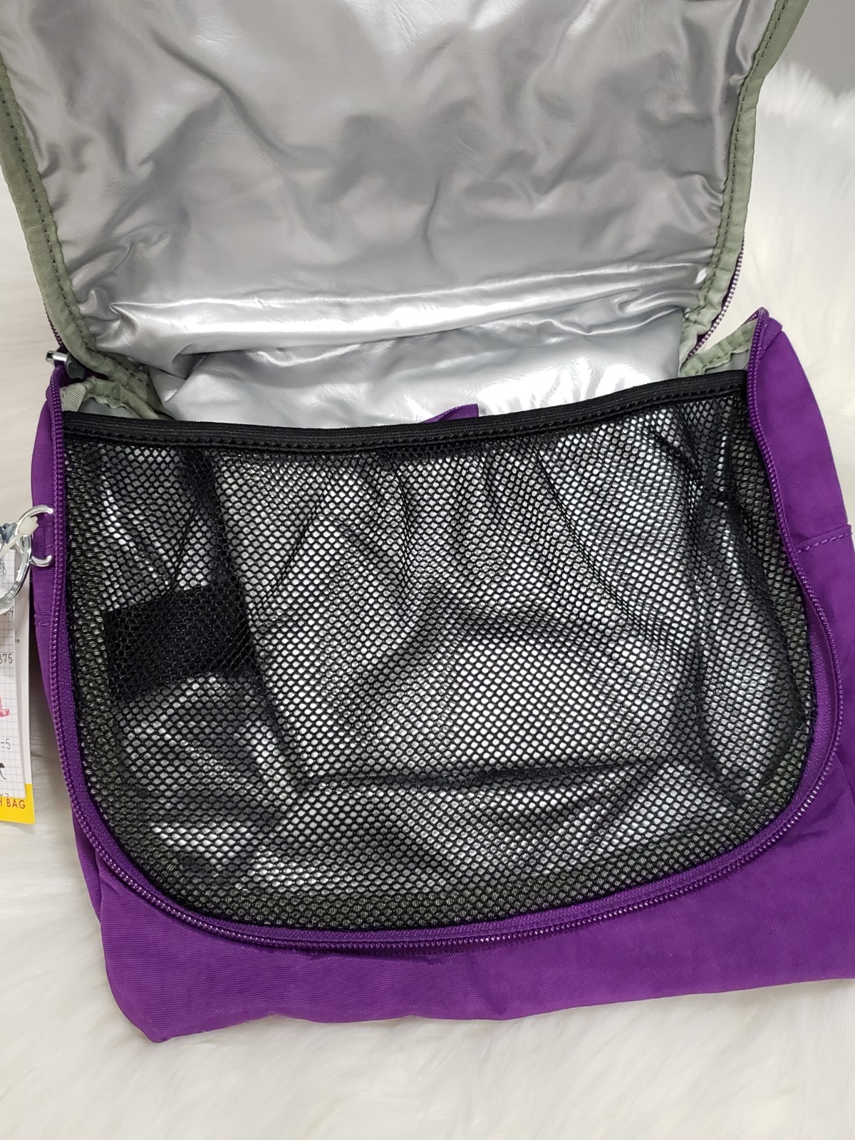 NEW KIPLING Purple Insulated Zip-Around Kichirou Lunch Bag Tile Purple Crossbody