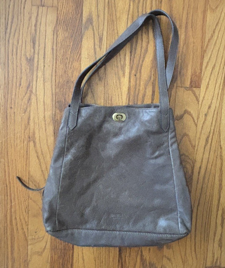 Margot New York Marcy Tote in Cashmere Gray 100% Genuine Leather Shoulder Bag