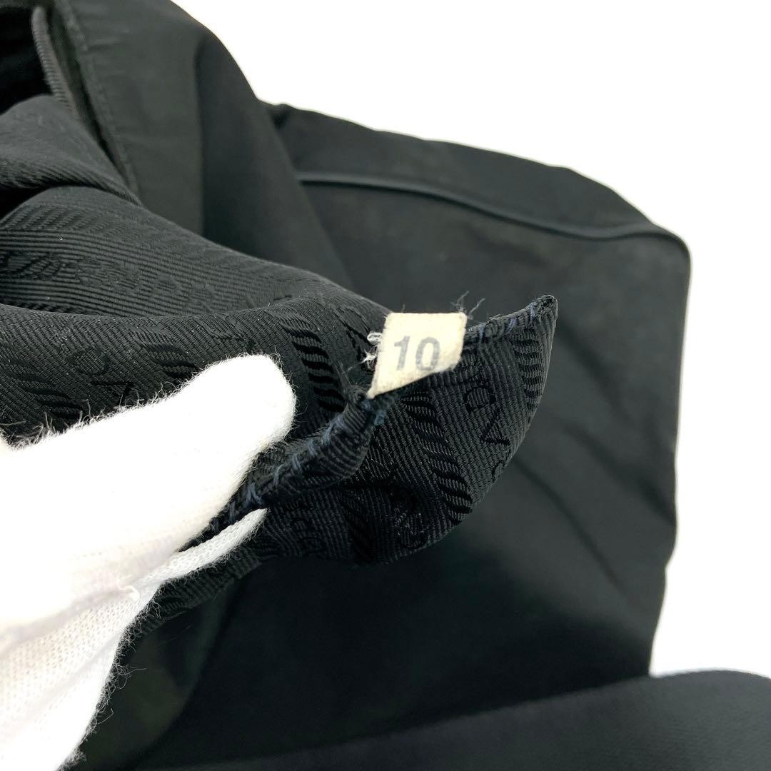 PRADA Shoulder Bag Nylon Triangle Logo Plate Black Self Standing From Japan