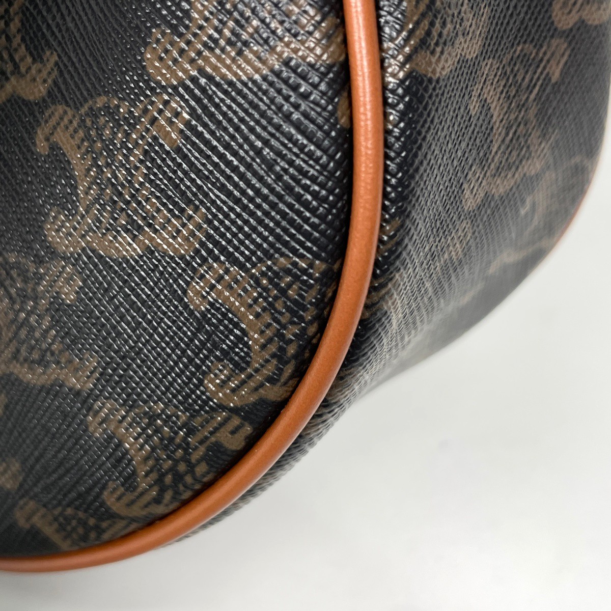 Celine Ava Shoulder Bag Triomphe Coated canvas Black Brown Women
