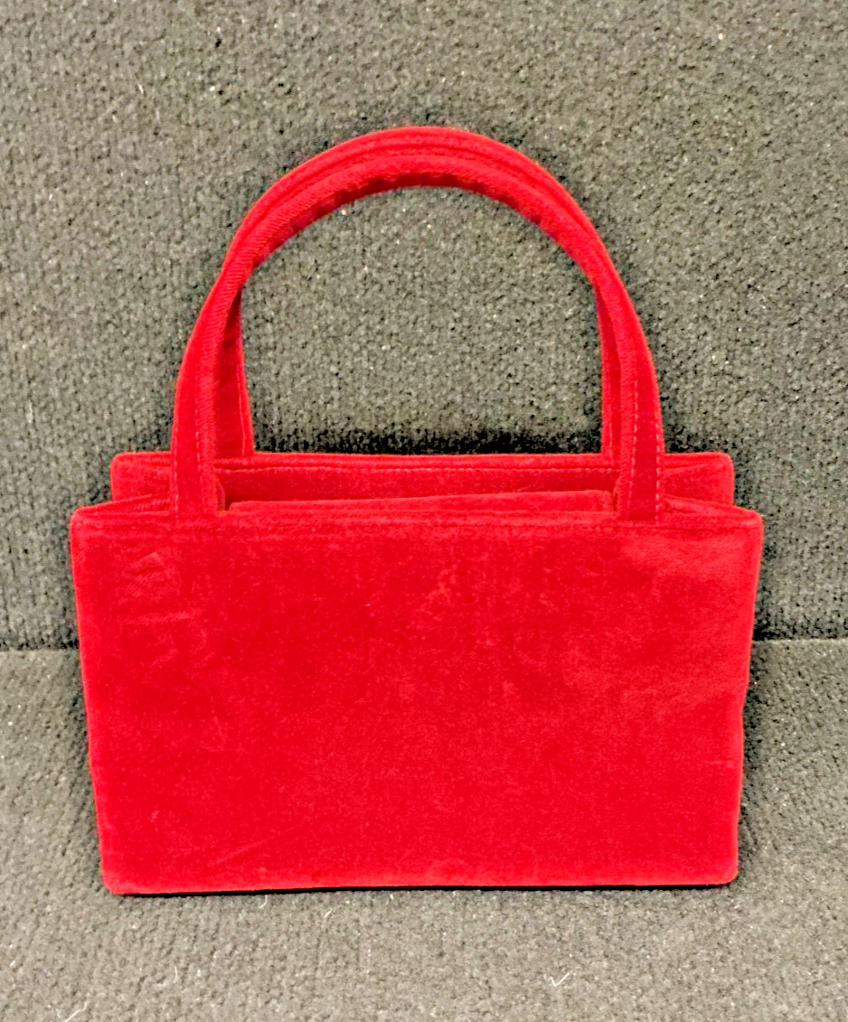 Kate Spade Mini Bag in Red Velvet – 2 HANDLES – 8.5″ LONG X 5.5″ TALL SNAP CLOSU