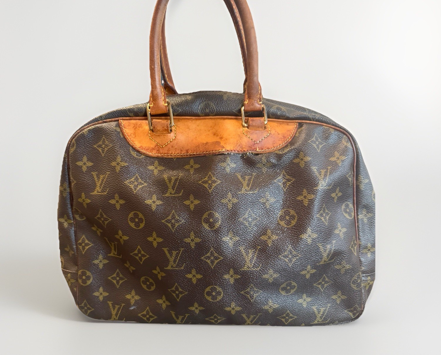 Louis Vuitton Deauville ‘97 Vintage Satchel/Top Handle Bag Brown Leather/Canvas