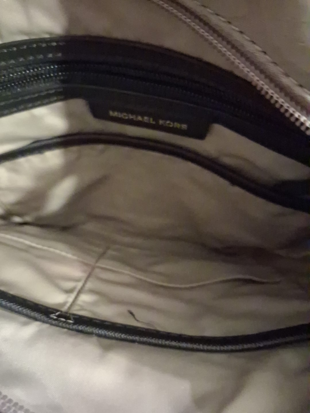 Michael Kors Crossbody Purse Bag Tan Nylon Kelsey Leopard Print Jacquard