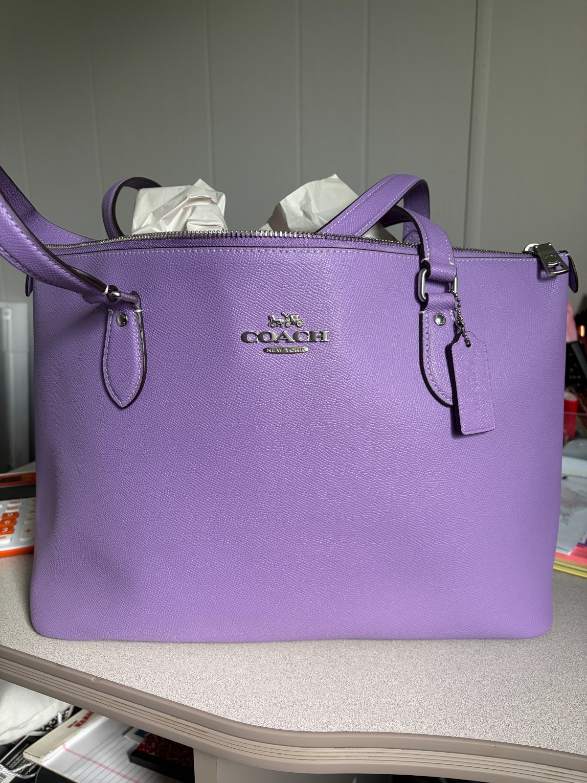 Coach Large Gallery Tote Bag Crossgrain Leather E2332-CH285