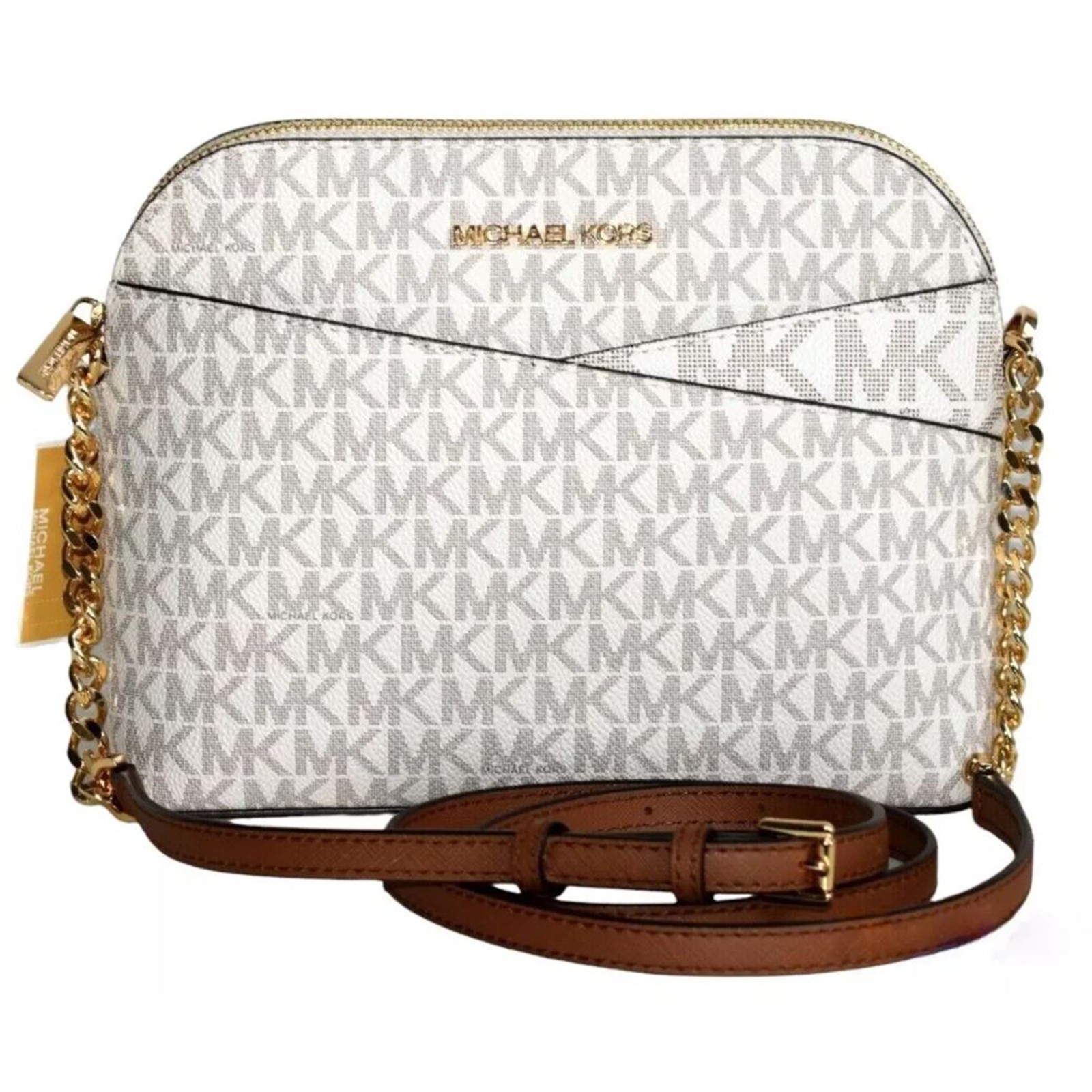 Michael Kors Jet Set Medium Crossbody Leather Handbag (VANILLA) 35F1GTVC6B-150