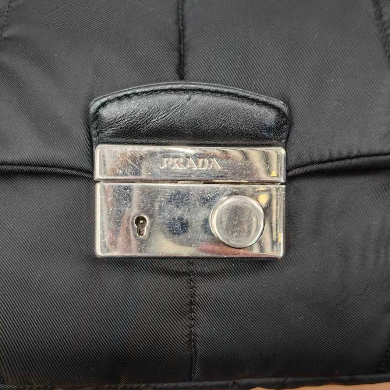 Prada Nero Black Padded Nylon Quilted Nylon Regular Chain Flap Shoulder Bag
