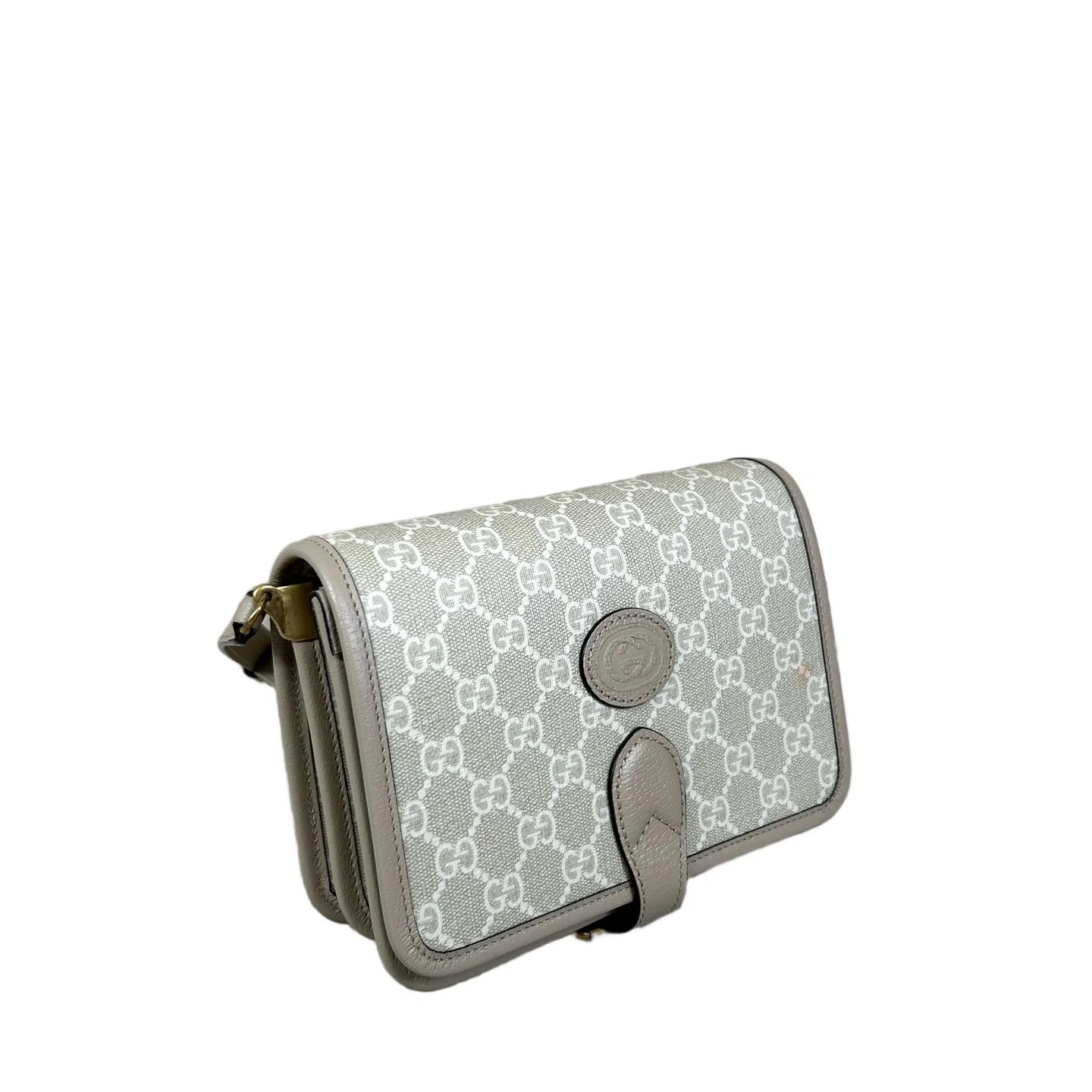 Gucci Messenger Light Grey White Brown Gg Monogram (dh071626o6r)