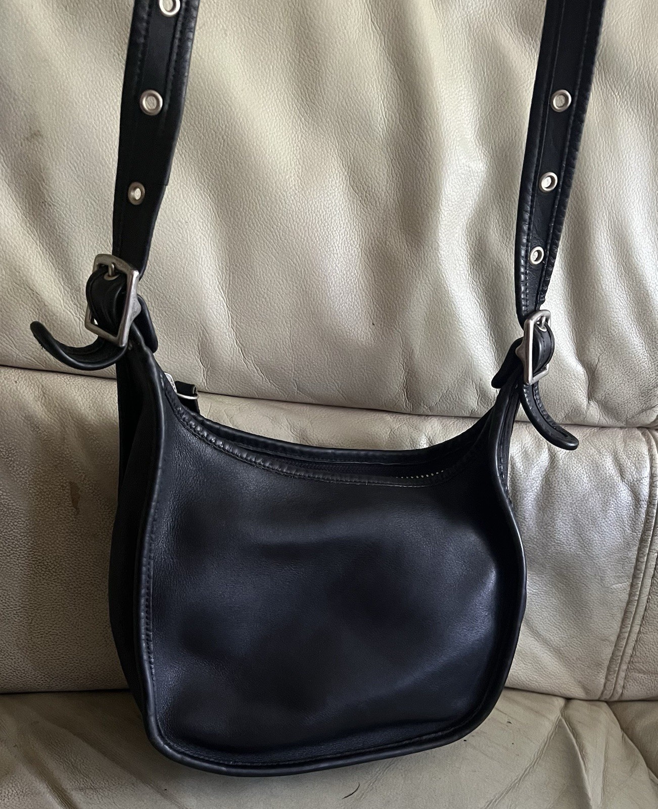 Vintage Coach Bag Black Leather Janice Legacy Crossbody 9950