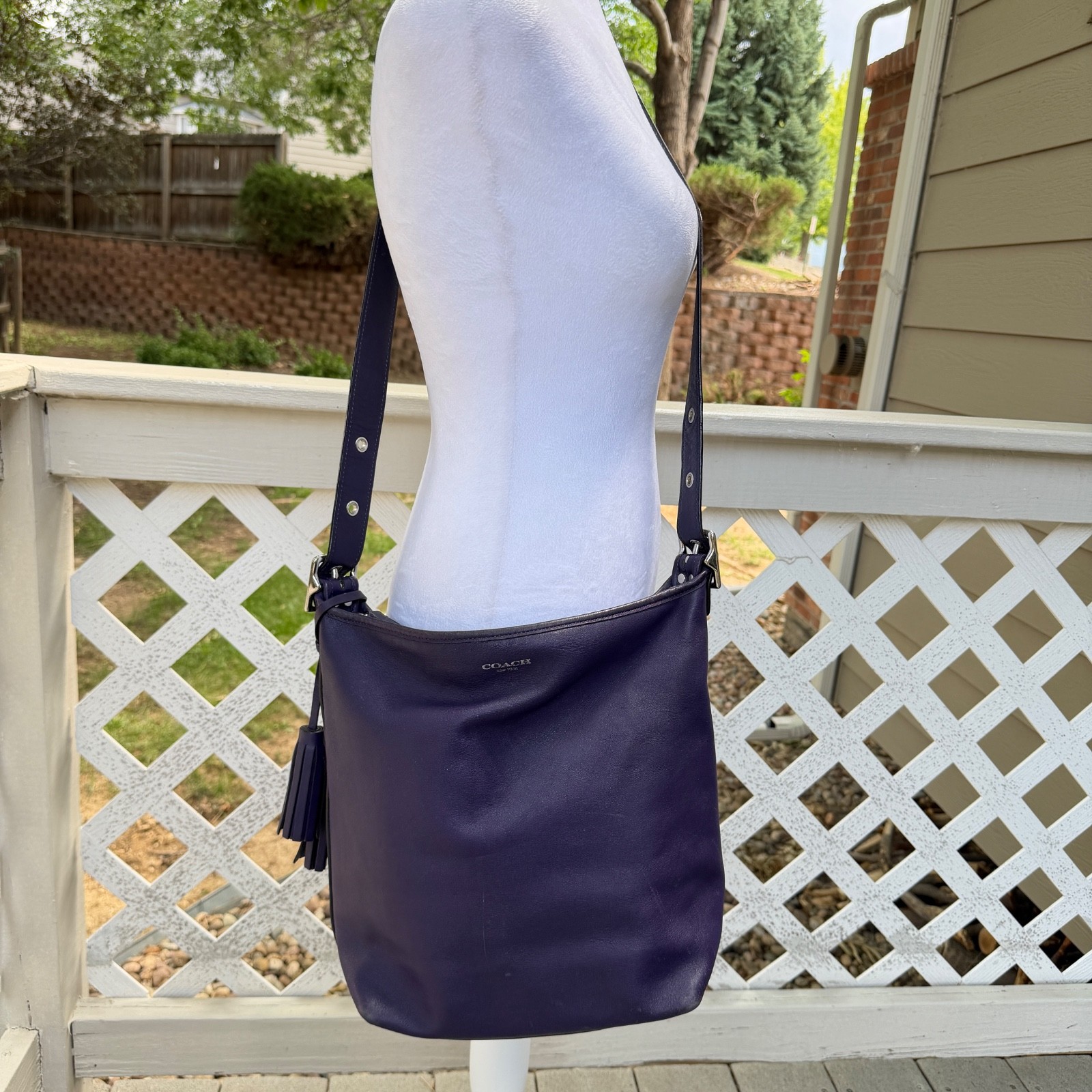 RARE Coach Legacy Marine Leather Duffle Hobo 19889 Vintage Shoulder Bag Purple