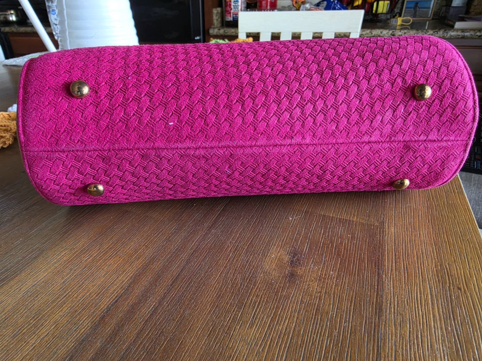 Handmade Genuine Suede Leather Handbag Artisan Made in León Mexico Fuchsia Purse