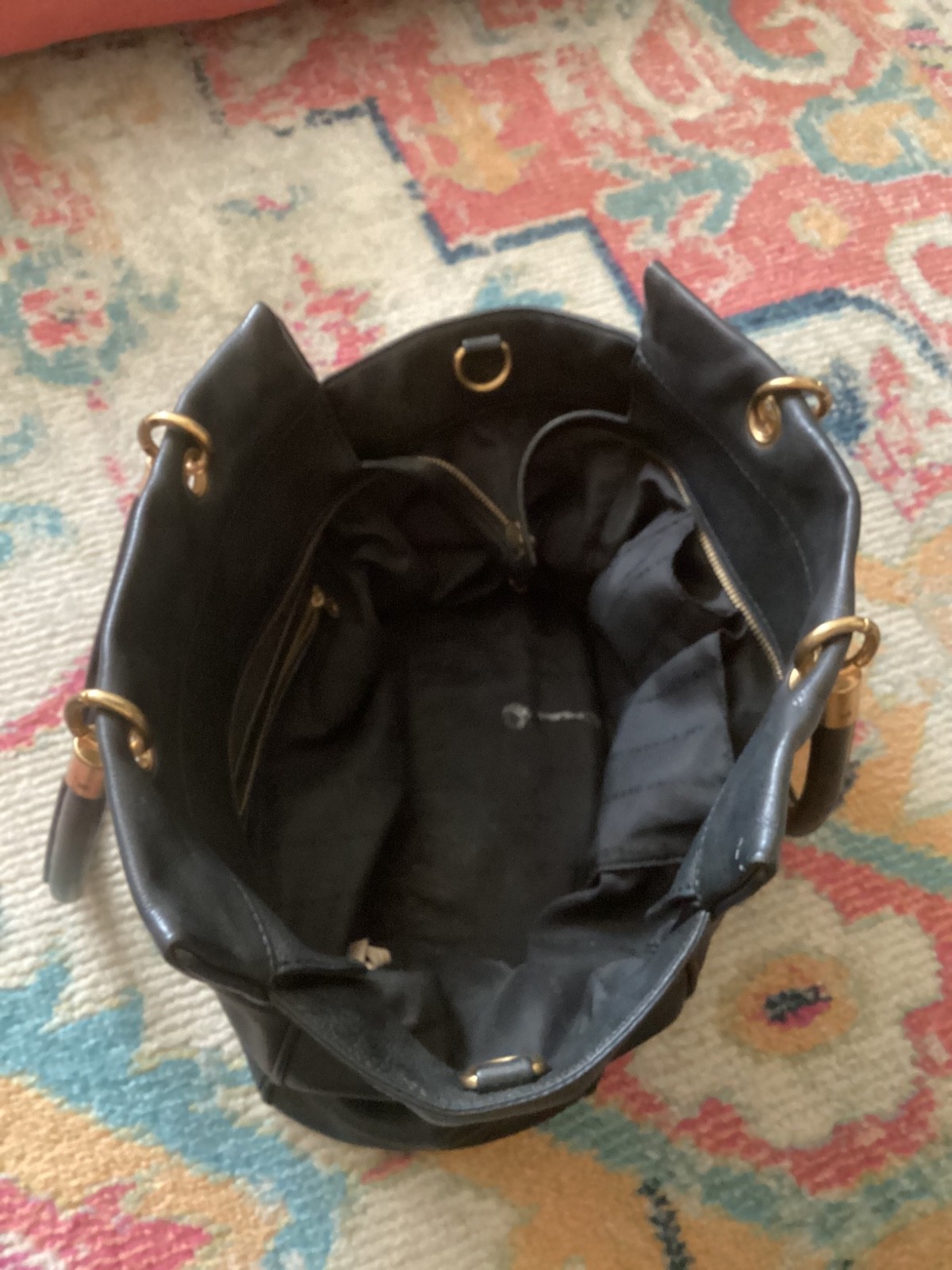 Marc by Marc Jacobs ‘Too Hot To Handle’ Leather Black Tote Bag w/ Gold Accents