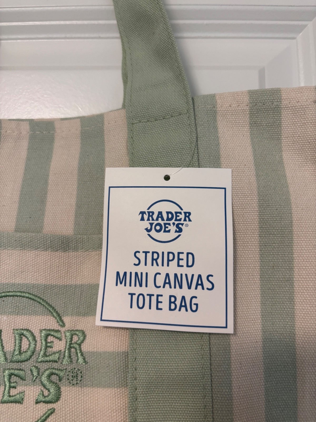Trader Joe’s Mini Tote in Seafoam Green Summer 2026 Ltd Edition New w/ Tags
