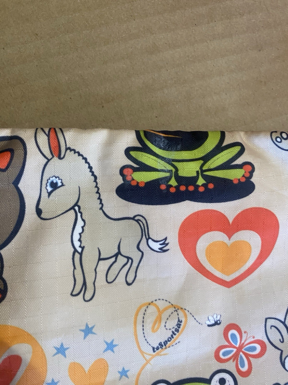 LeSportsac Animals Crossbody Shoulder Bag & Pouch Orange Frog Cat Deer Toons