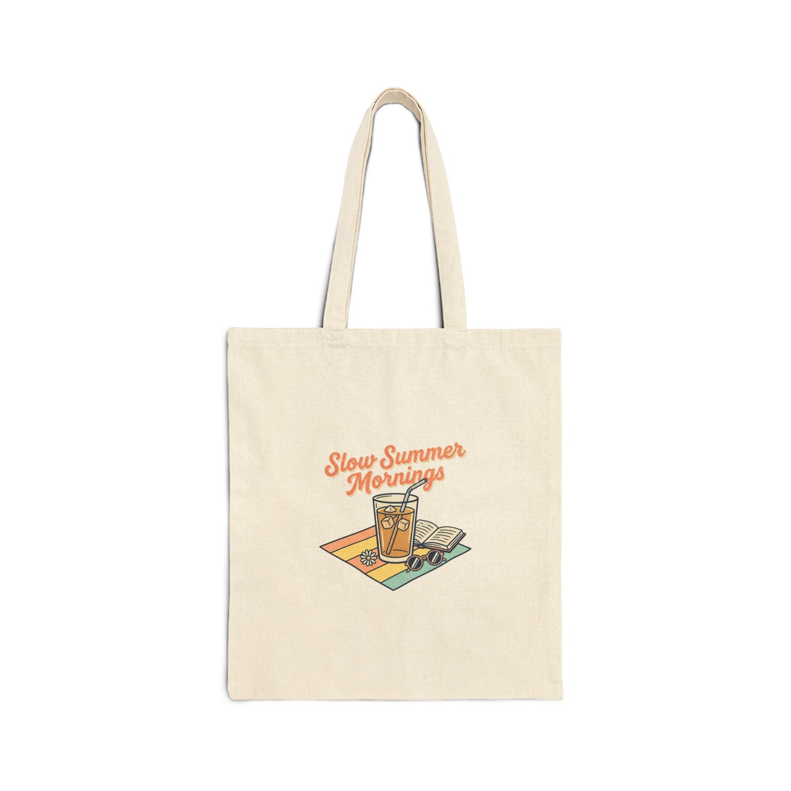 Slow Summer Mornings Tote, summer aesthetic | coastal vibes, pastel retro