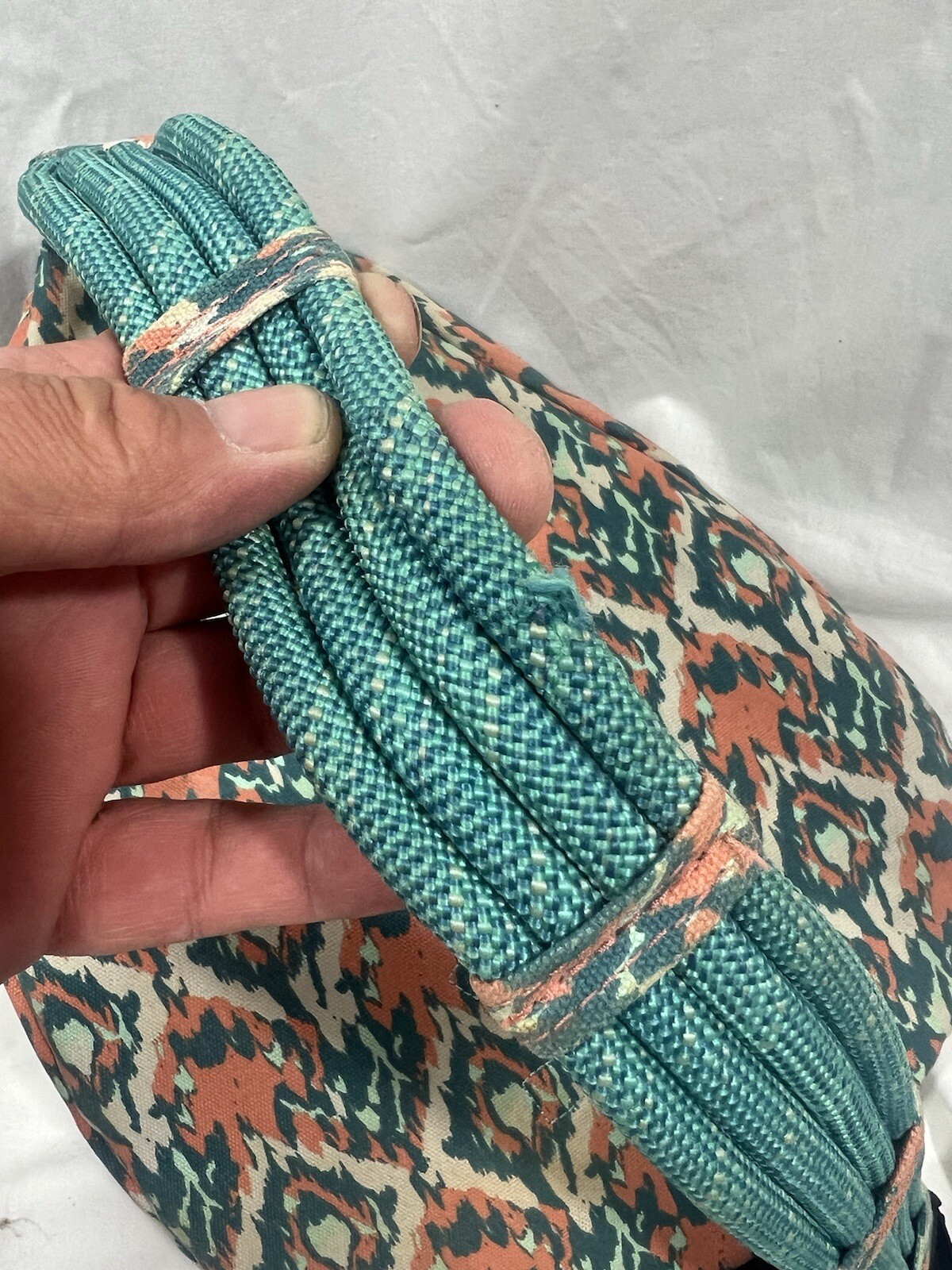 Kavu Rope Sling Rope Bag Crossbody Polyester Teal/pink Multi Color Large