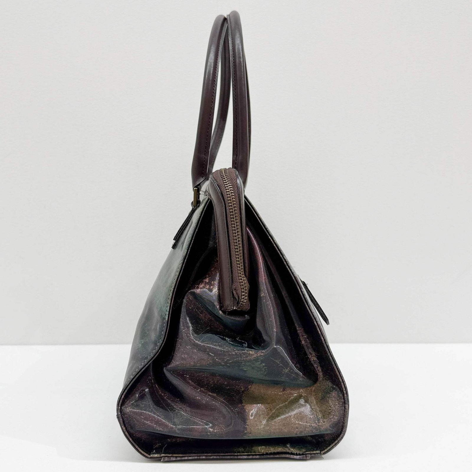 JEAN PAUL GAULTIER V Cyber Iridescent Green Vinyl Shoulder Bag