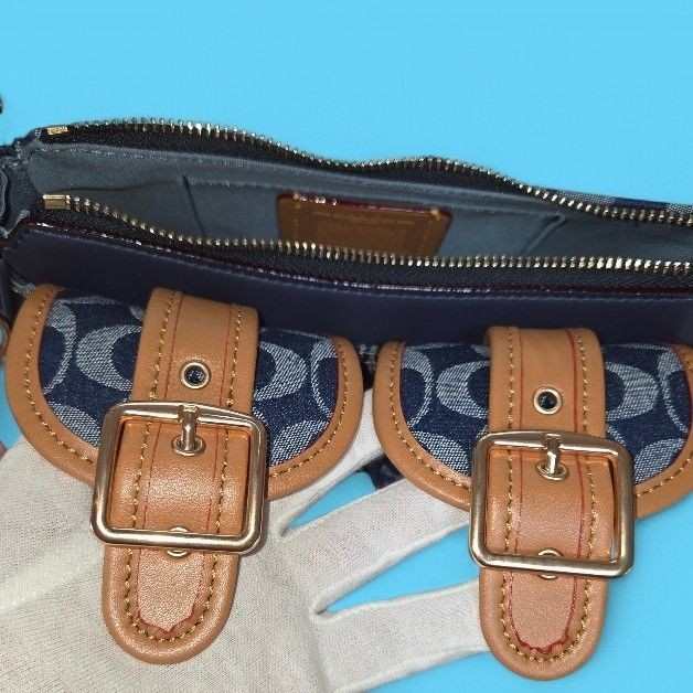 Coach Ashton Baguette Bag Signature Denim CY700