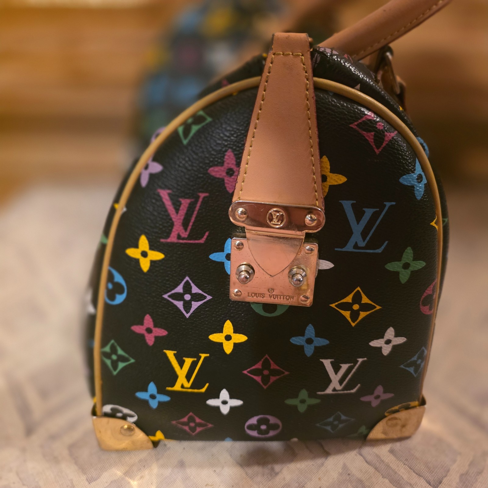 Louis vuitton Murakami Monogram Black Multicolor Speedy 30 Bag 2010 Virgil
