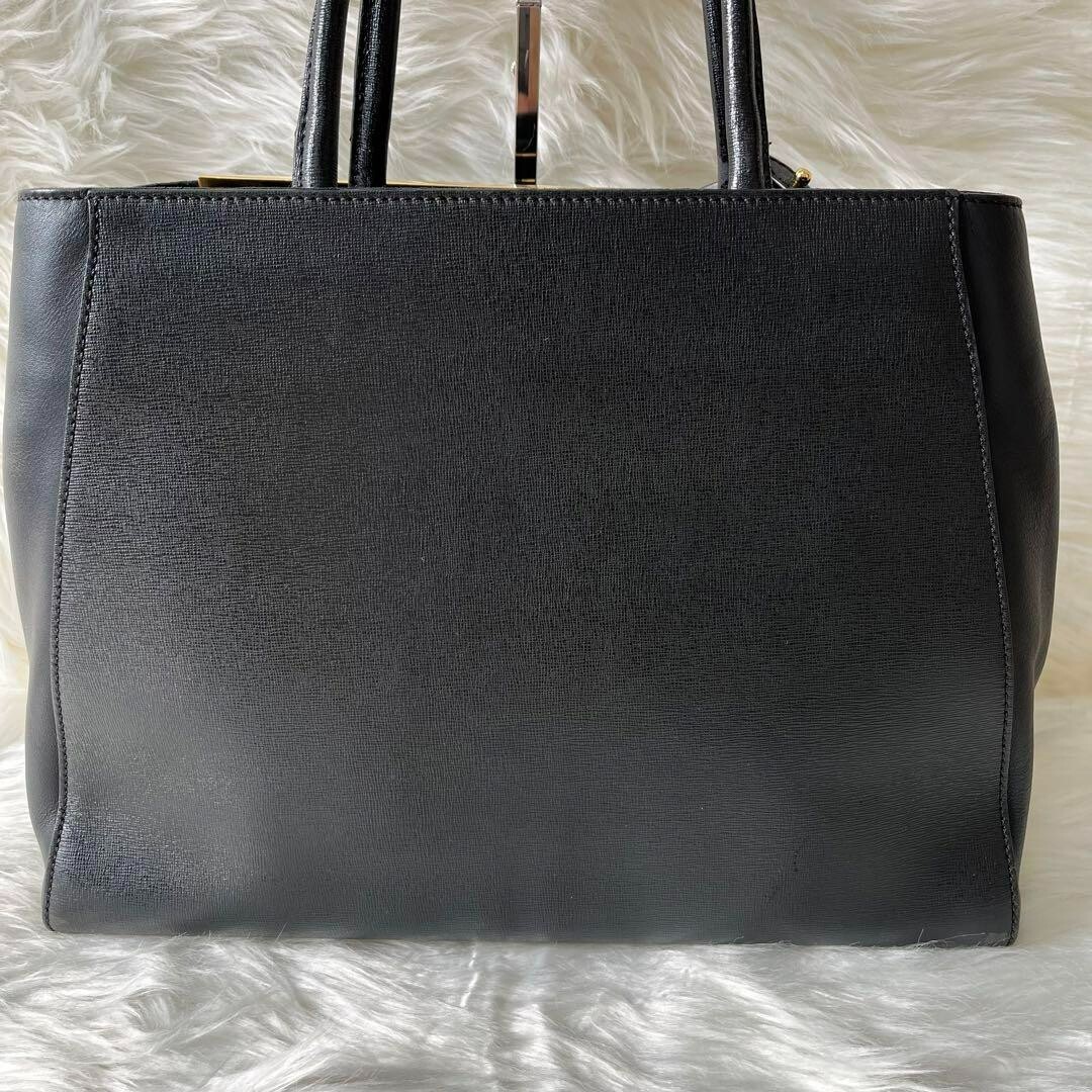 FENDI 2Jours 2-way Hand Bag Shoulder Bag Leather Black Authentic Used