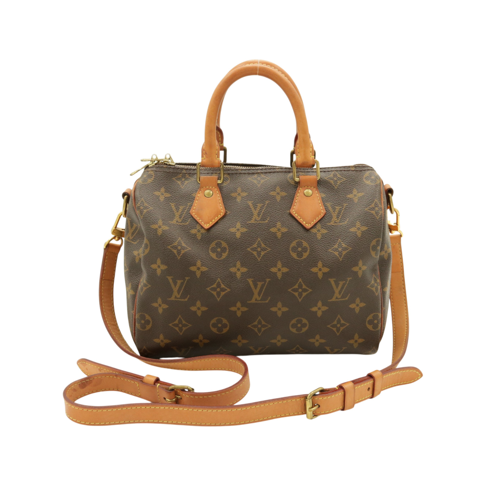 Auth Louis Vuitton M41528 Speedy Bandoulière 25 Brown Monogram Serial CT1169
