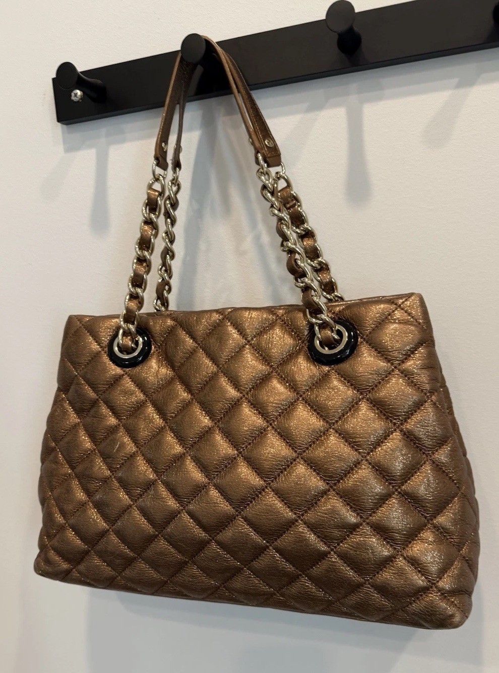kate spade handbag Bronze Metallic Quilted Gold Chain Straps