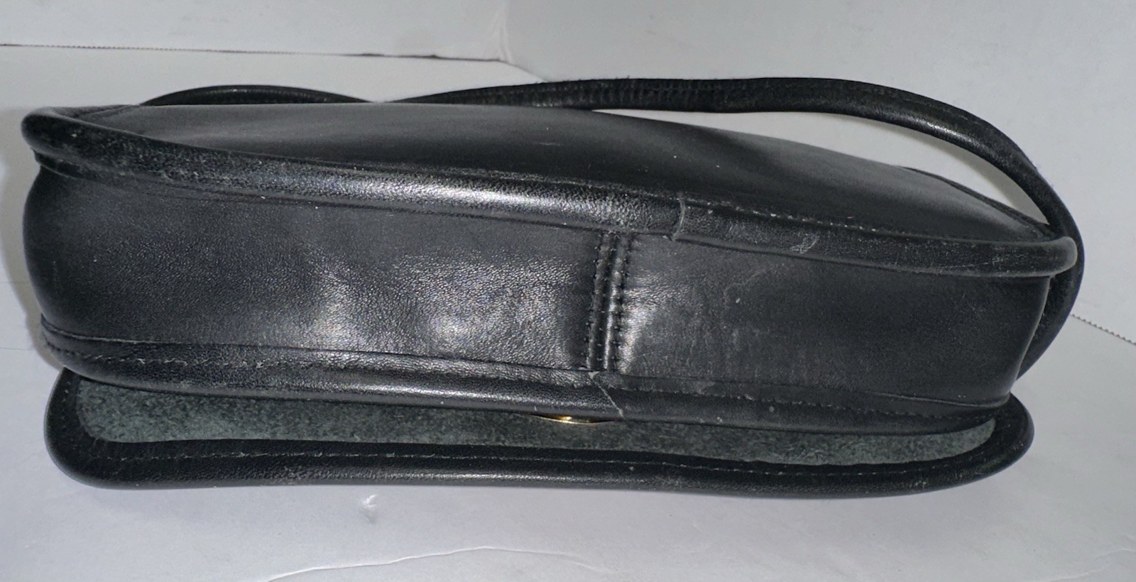 VTG Partners Black Leather Crossbody Bag 9″ x 5″ Flap Turn Lock Coach Style