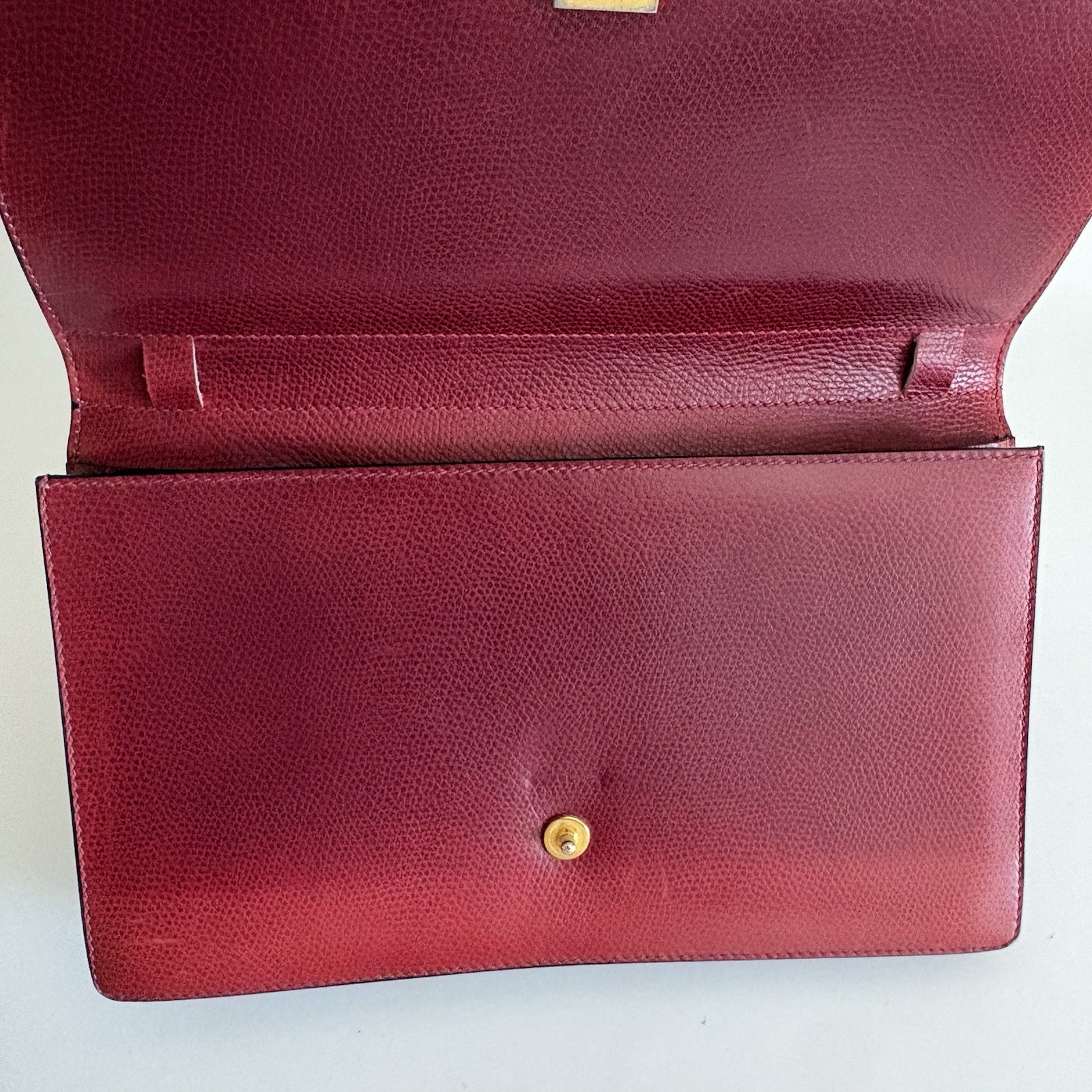 Authentic Bally Clutch Leather Red From Japan 0906