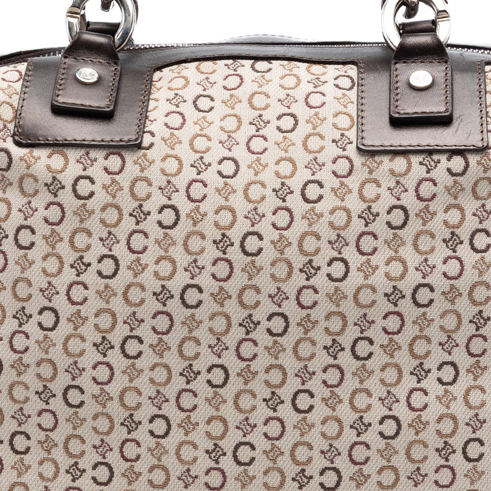 Celine C Macadam Canvas Handbag Pre-Loved Bag Beige