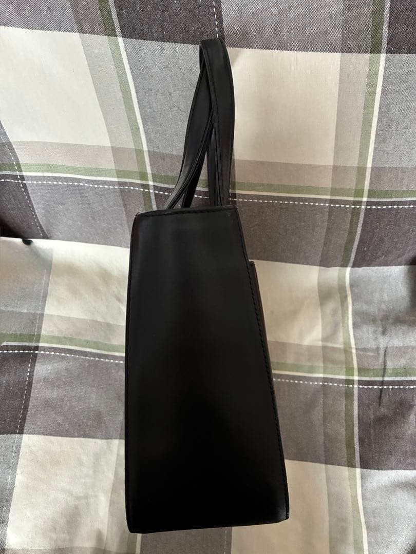 Burberry Handbag Check Pattern Leather Used 10.6×8.3×3.9 inches