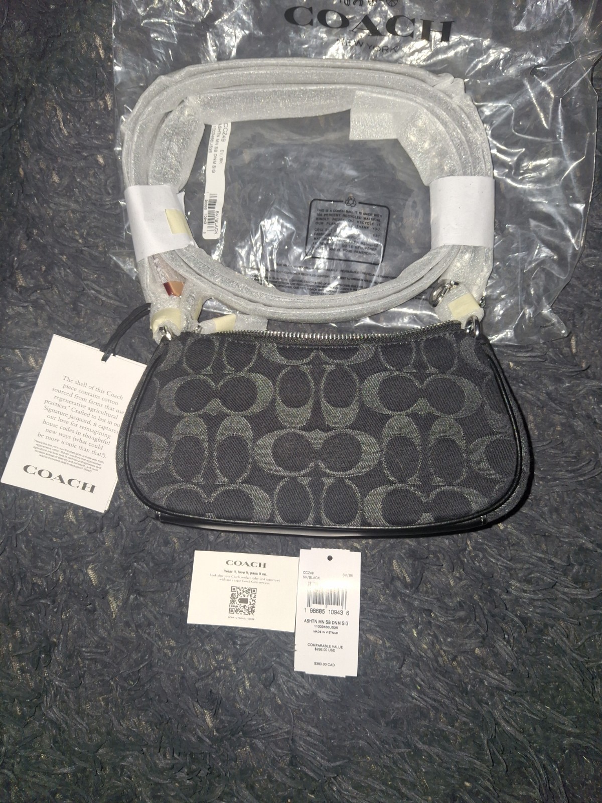 Coach Mini Black Denim Ashton