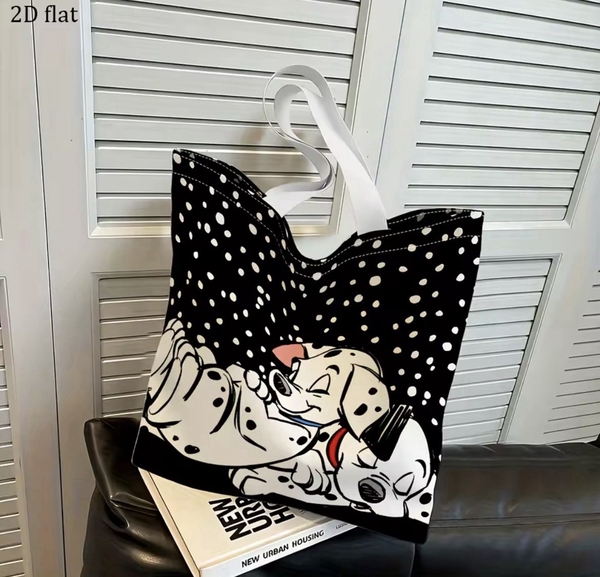 New 16” Disney 101 DALMATIANS Canvas Bag POLKA DOT Purse LUCKY Penny Tote PUPPY