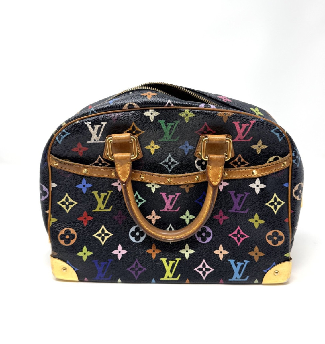 Louis Vuitton Trouville Black Multicolor Monogram Murakami Satchel Bag