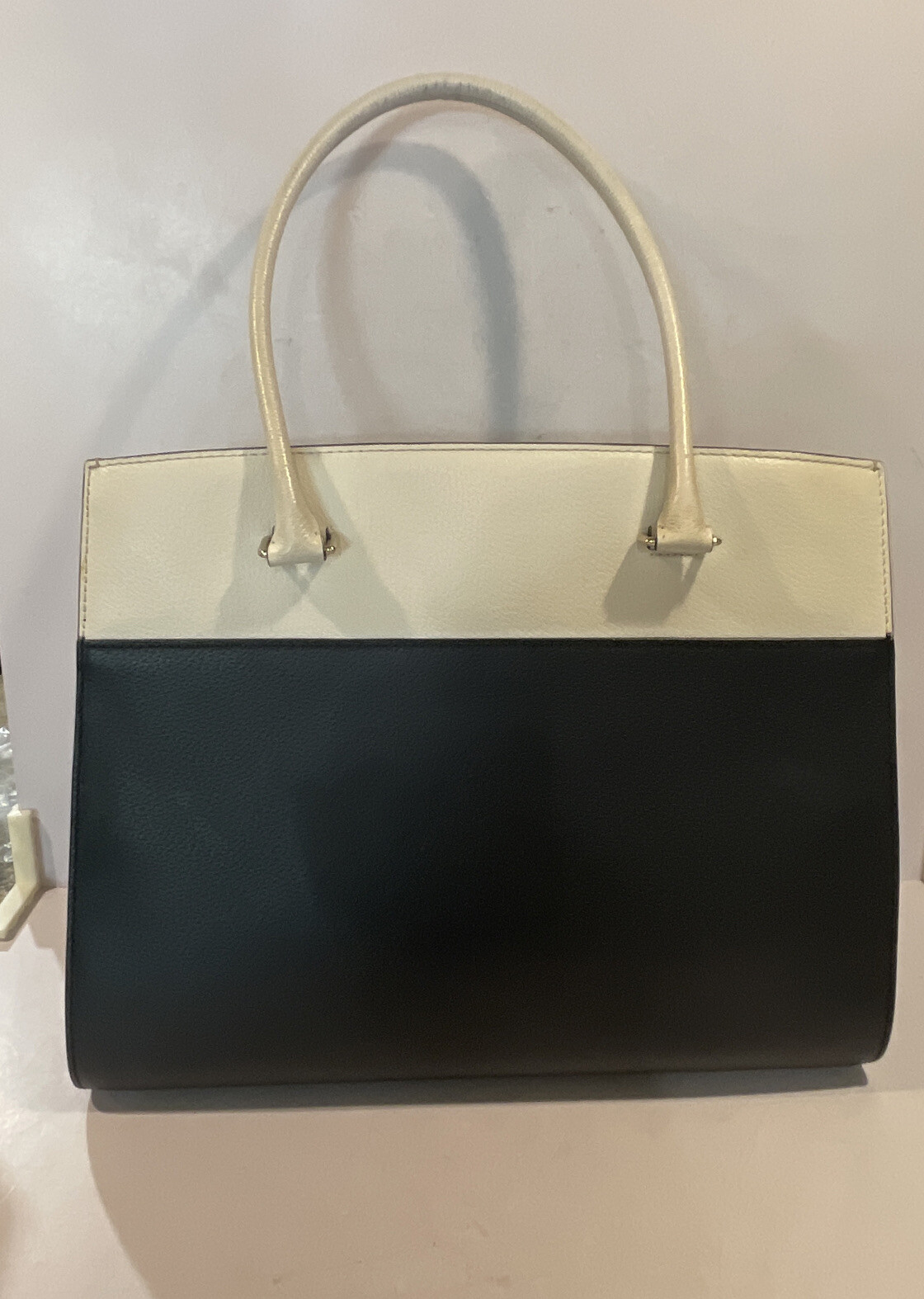 KATE SPADE Grove Street Caley Large Shoulder Bag Black & Cream 12 x 15” 😊