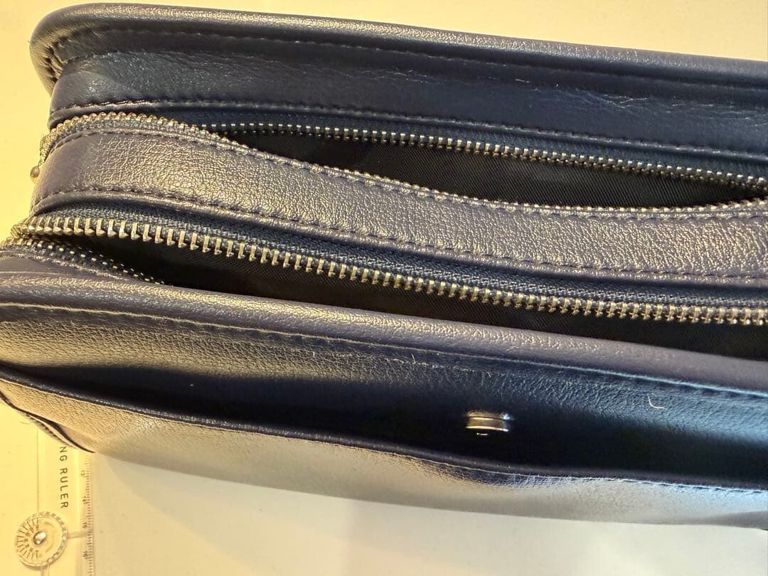 CASTELBAJAC Second Bag Leather Navy Authentic From Japan