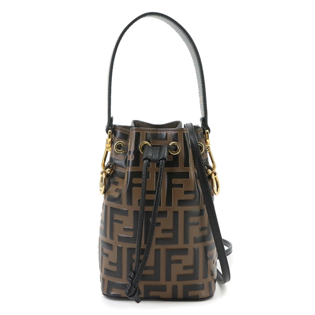 FENDI Zucca Mon Tresor 2way Hand Shoulder Bag Leather Brown 8BS010 90335354