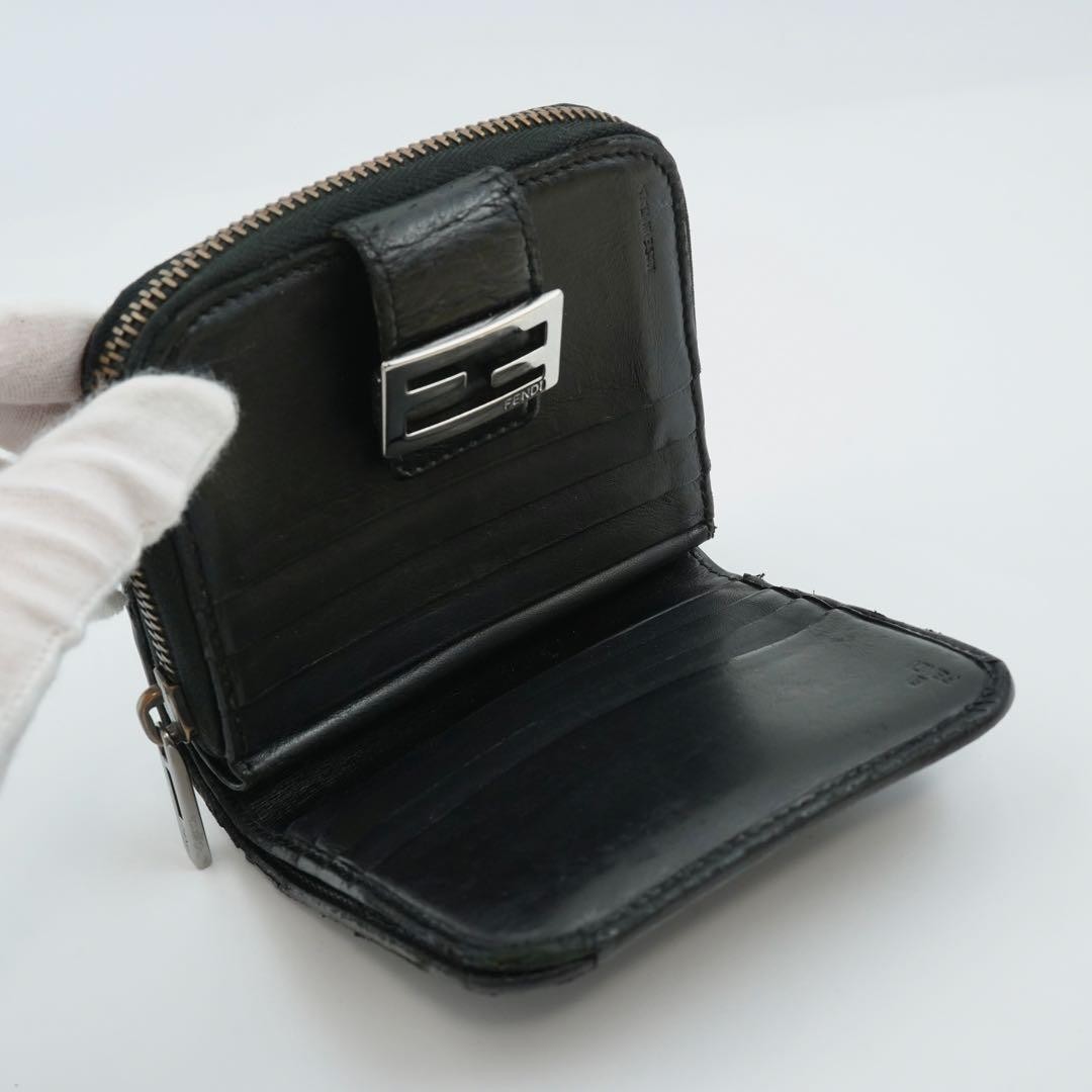 [Extremely Good Condition] FENDI Zucca Zucchino FF Logo Monogram Black