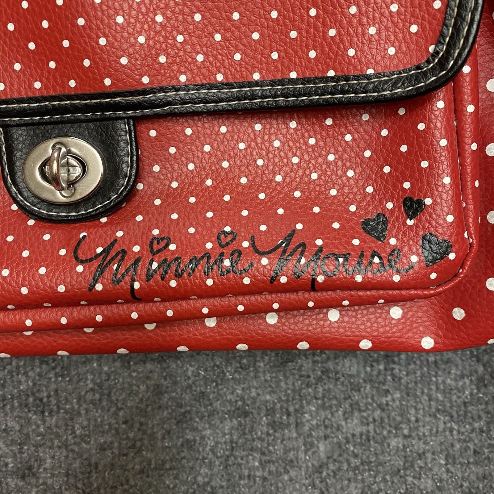 Disney Parks Authentic Minnie Mouse Red & White Polkadots Handbag Disney World