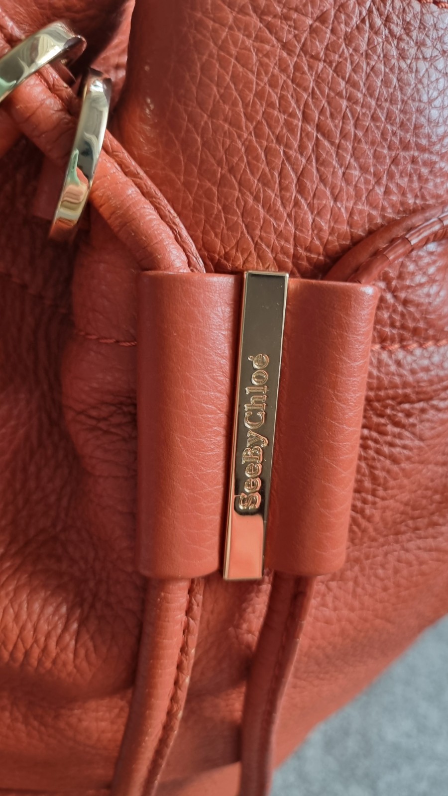 See You By Chloe Suntan Vicki Small Leather Bucket Bag