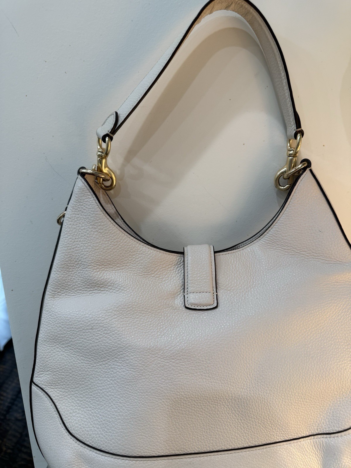 Coach Amber Hobo Off White Leather Bag F48635 No Leather Hang Tag
