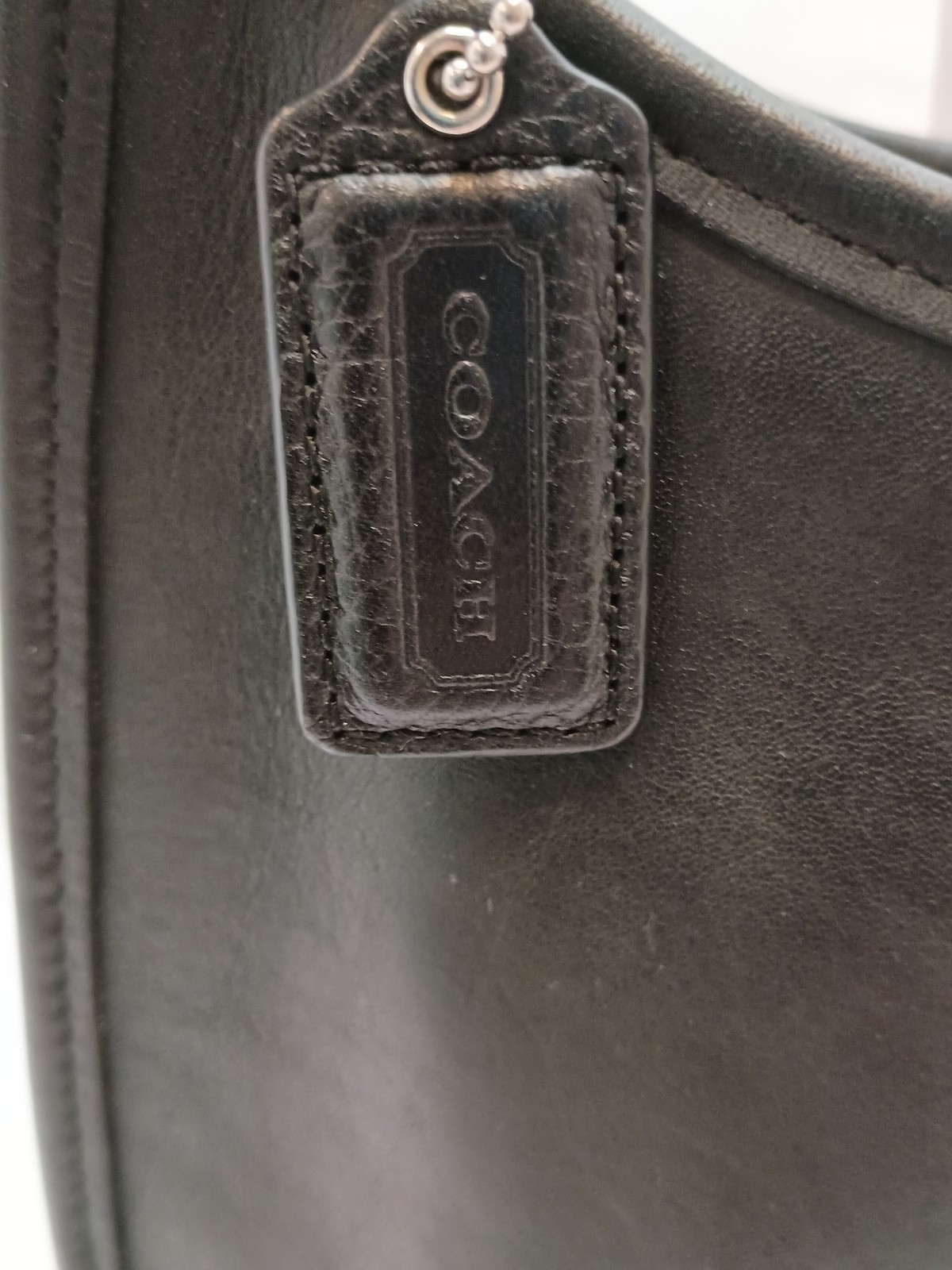 Old Coach 9020 One-shoulder bag Handbag Black Ergo Leather Used Authentic