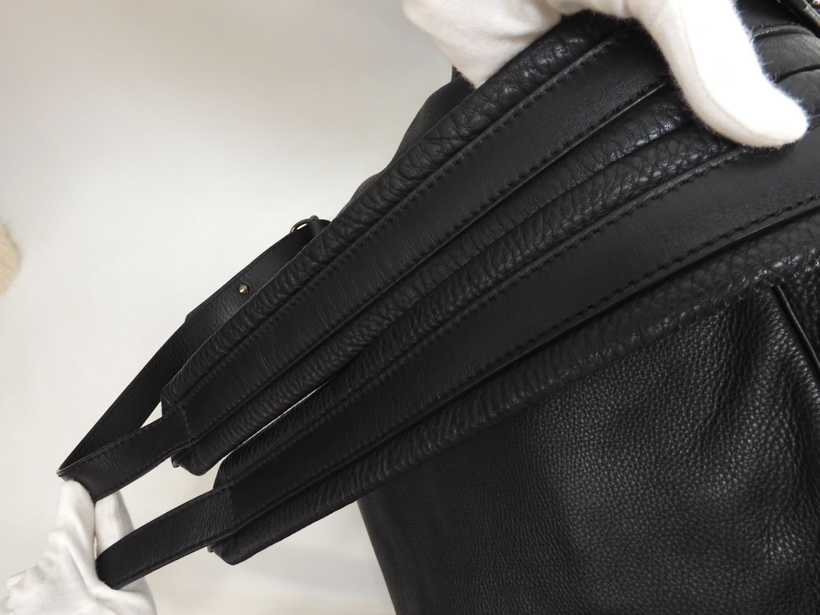 Christian Louboutin Backpack Studded Check Black Large 14.1*18.1*5.3 inch